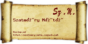Szatmáry Máté névjegykártya