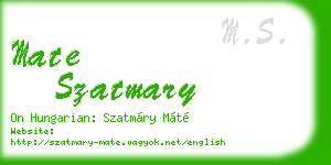 mate szatmary business card