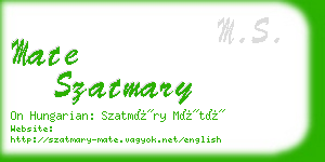 mate szatmary business card